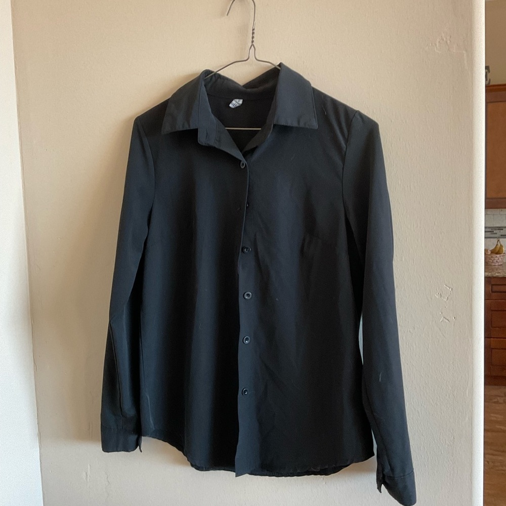 Classic black button up